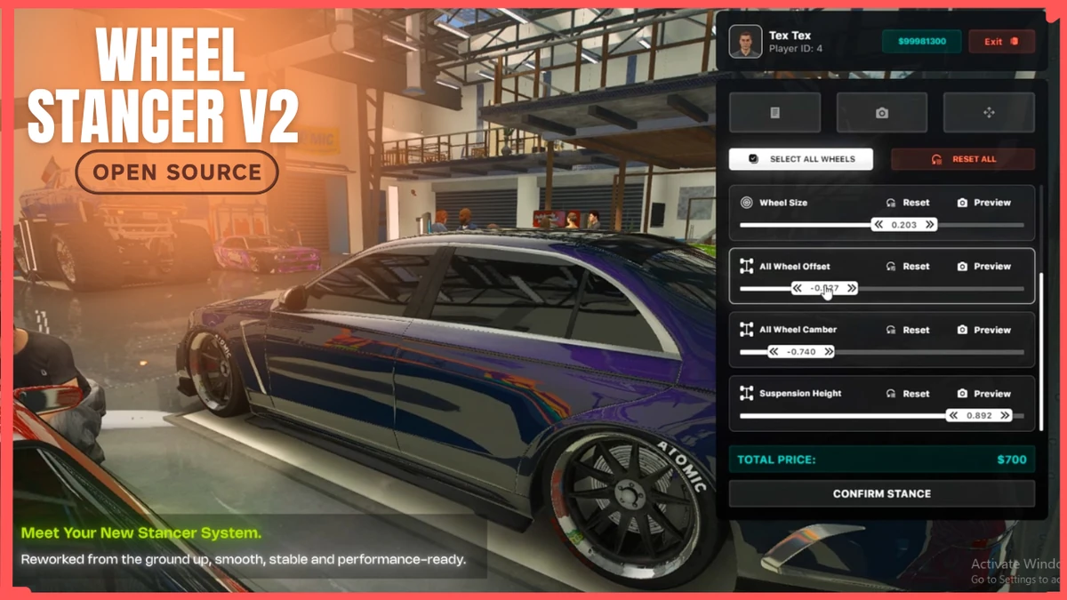 WheelStancer V2 FiveM | Stance & Wheel Customization | Open Source